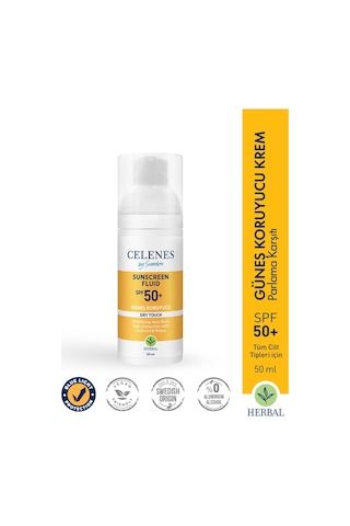 Celenes Herbal Dry Touch Fluid Koruyucu Güneş Kremi SPF50+ 50 ML
