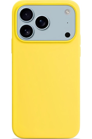 Apple Uyumlu iPhone 17 Pro 6.3'' Soft Touch Lansman Silikon Kılıf Limon Sarısı