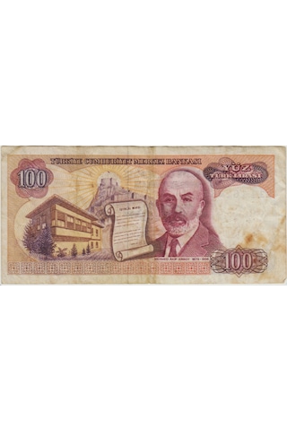 7. Emisyon 2. Tertip 100 Lira E11 Nadir Seri. Lekeli Çok Temiz.