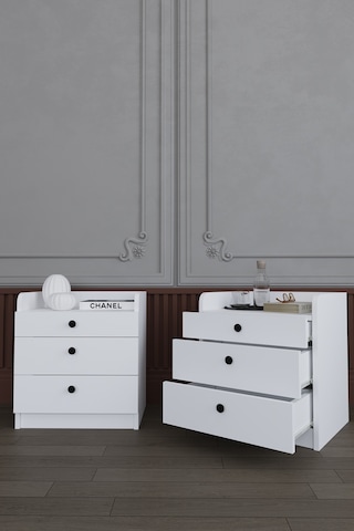 Yatak Odası Takımı 5 Parça %100 Mdf Gardırop Şifonyer Makyaj Masası Komodin Ytk01