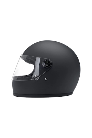 Motosiklet Retro Kask Harley Cafe Racer Bobber Full Face Motor Kaskı Mat Siyah