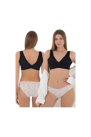 Kadınlar İçin Şıklık Ve Konforu Bir Arada Sunan Desenli Pamuklu Kurdeleli Külot Renkli Çok Renkli