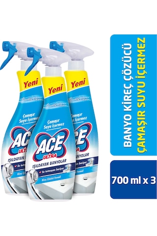 Ace Çamaşır Suyu İçermez Ultra Köpük Banyo 3 x 700 ML