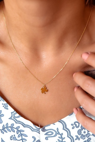 Taşsız Yonca Altın Kolye N11.43721