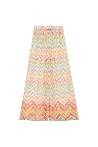 Missoni Desenli Tül Kapama Palazzo Pantolon Çok Renkli