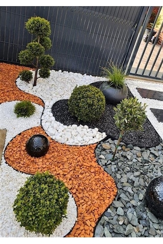 T-May Beyaz Dolomit Taşı - Bahçe Süsü, Ve Akvaryum Dekorasyonu Için Dere Çakılı 25 Kg 1-2 Cm