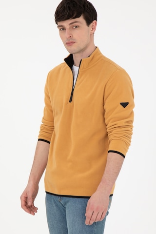 U.S. Polo Assn. Erkek Yarım Fermuarlı Camel Basic Polar Sweatshirt 50298085-VR015