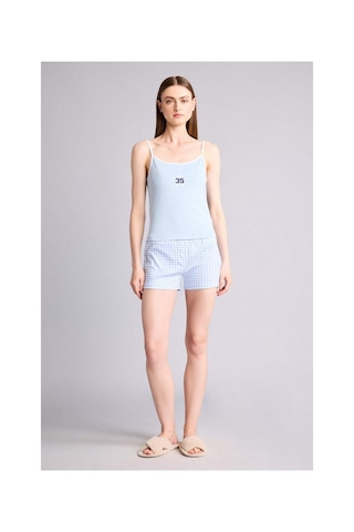 Defacto Regular Fıt Askılı 2li Ribana Pijama Takım H7161ax26smbe196 Mavi-be196