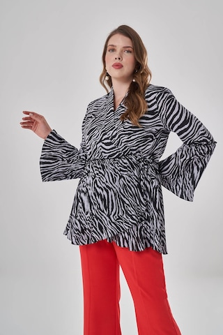 Mizalle Zebra Desenli Tunik Çok Renkli