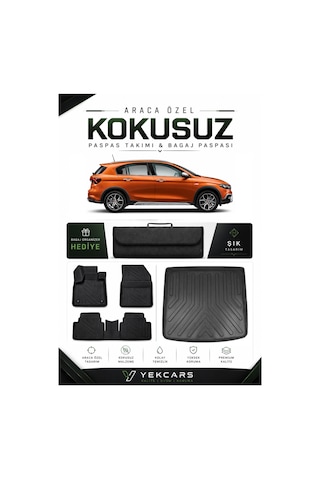Fiat Egea Cross 2026 Model Aracınıza Özel 4d Karbonlu Kauçuk Paspas Takımı Ve Bagaj Havuzu