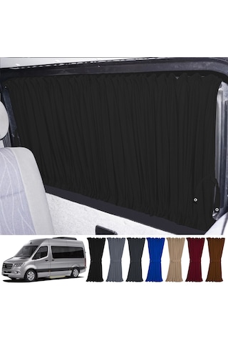Pandami Mercedes Sprinter W907 Orta 2018+ Uyumlu Siyah Raylı Oto Perde Takımı