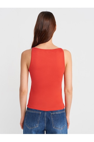 Dilvin 21048 Halter Yaka Top-kırmızı Kırmızı