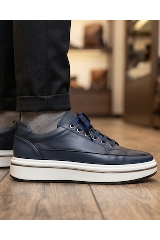Voyager M1053 Erkek Lacivert Tafta 39-44 Deri Günlük Spor Ayakkabı