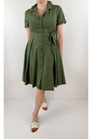 Modaonna Gömlek Elbise Haki