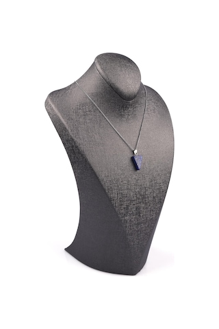 Lapis Lazuli Doğal Taş Üçgen Model Kolye Gümüş
