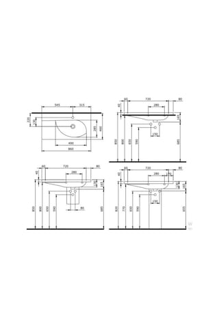 Bocchi Taormına Arch Etajerli Lavabo 86 CM Beyaz 1020-001-0126