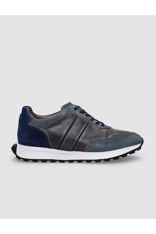 Cabani %100 Hakiki Deri Gri Bağcıklı Erkek Sneaker Gri