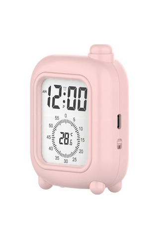 Mini Bavul Şeklinde Şarj Edilebilir Görsel Zamanlayıcı Saat Çalışma, İş, Öz Disiplin, Zaman Yönetimi Aracı - Pembe Pembe