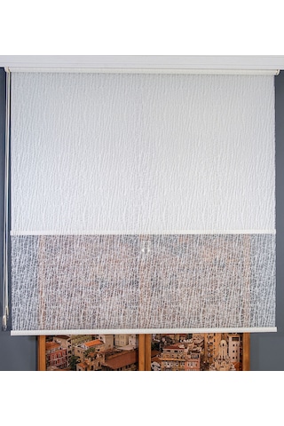 Çift Mekanizmalı Tül Stor Perde Beyaz