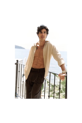 Enrico Kemer Detay Kahve Erkek Pantolon Kahve