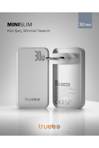 Truebo MiniSlim 30w Hızlı Şarj Adaptörü