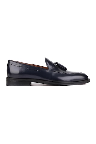 Shoetyle - Lacivert Açma Deri Püsküllü Erkek Klasik Ayakkabı 250-7951-837-lacivert