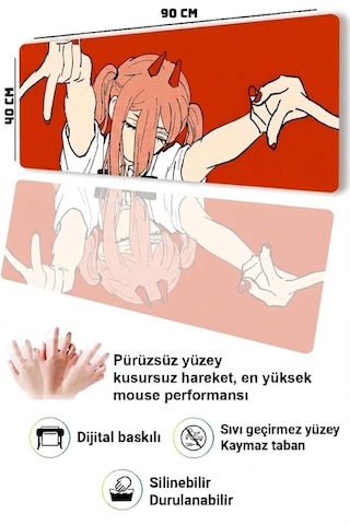 Derdenix Anime Series: Power Edition 90x40 Mousepad Çok Renkli