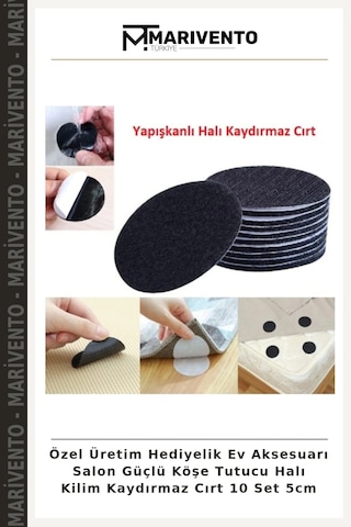 Özel Üretim Hediyelik Ev Aksesuarı Salon Güçlü Köşe Tutucu Halı Kilim Kaydırmaz Cırt 10 Set 5cm