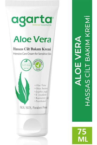 Agarta Doğal Aloe Vera Nemlendirici Cilt Kremi 75 ML