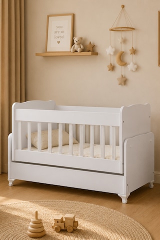 Beşik, Elegant Sallanan Beşik 60x120 - Beyaz Diğer