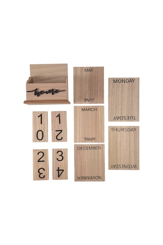 Ahşap Flip Masa Blokları Takvimi, Ev/ofis İçin, 11.5x6.5x14.5cm, A