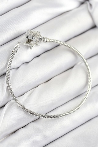 Pirinç Charm Zirkon Taşlı Yıldız Model Gümüş Renk Kadın Bileklik - Tj-bb7804 Çok Renkli