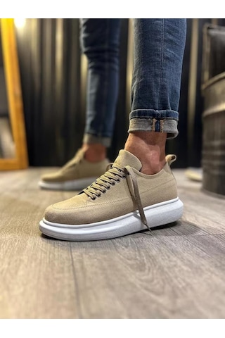 Ay Mood Jy914 Drake Bağcıklı Süet Erkek Günlük Sneaker Ayakkabı Sbt Krem