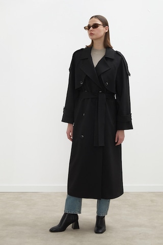 Manuka Premium Oversize Trençkot Siyah