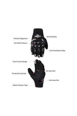 Yingfu Bsddp Rh-a0107 Motosiklet Eldiveni - Yeşil, Dört Mevsimli, Nefes Alıcı, Çarpma Önleyici, Dokunmatik Ekran Uyumlu Eld