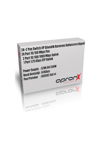 apronx 24 port poe 350w switch 10/100 24 poe + 2 uplink + 1sfp