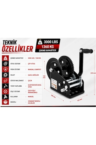 Kollu Irgat El Vinci 3000lbs 1134kg.