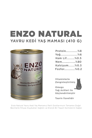 Enzo Natural Yavru Yaş Kedi Maması 410 Gr X 6