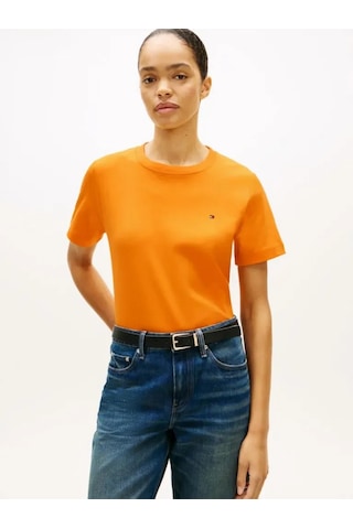 Tommy Hilfiger Boxy Interlock Ss C-nk Tee Kadın Turuncu T-shirt - Ww0ww49646