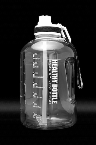 Winta Bpa Içermez Motivasyonel Su Matarası 2.5 Lt Beyaz Su Matara Beyaz