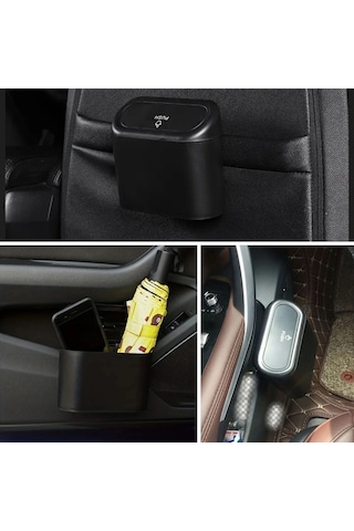 Araç İçi Takılarak Sabitlenebilen Mini Kapaklı Çöp Kovası Bx40