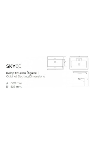 Karen Banyo Sky 60 CM Dolap Uyumlu Seramik Lavabo