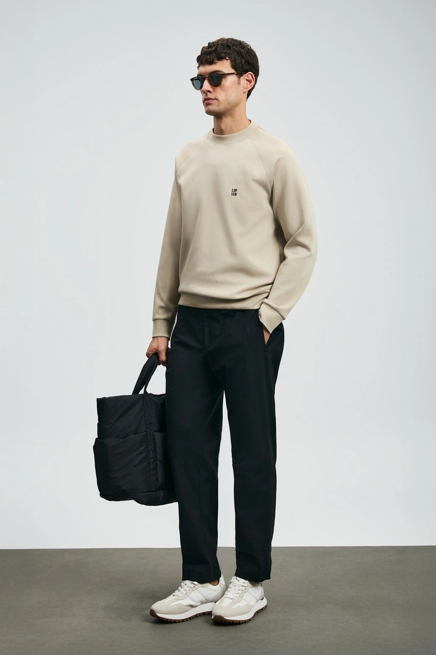 Lufian Erkek Grant Sweatshirt 112030179 Bej Bej