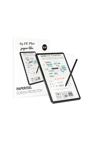 Galaxy Tab S9 Fe Plus Sm-x610 Uyumlu Gerçek Kağıt Hissi Parlama Önleyici Paper Like Ekran Koruyucu