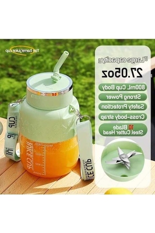 Fastbuy Challenger Yeşil Büyük Kapasiteli 18000 Rpm Motorlu Taşınabilir Usb Şarjlı Elektrikli Sıkma Bardağı Yeşil