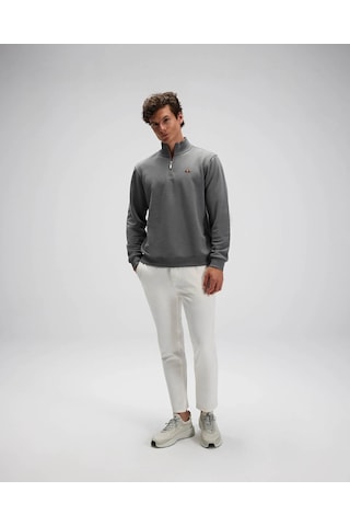Ellesse Yarım Fermuarlı Antrasit Erkek Sweatshirt Em580 Antrasit