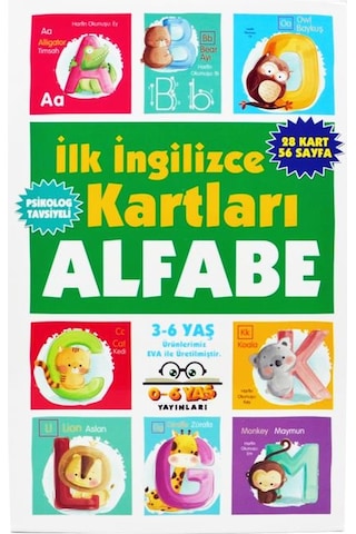 3-6 Yaş İlk İngilizce Kartları Alfabe parıltı Yayınları