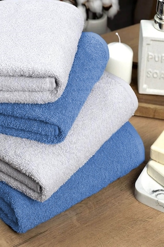 4 Lü Banyo Havlusu Takımı Soft Büyük Havlulu Pamuklu Havlu Seti 90x150 Cm Beyaz 001