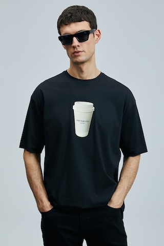 Lufian Omen Modern Grafik T- Shirt Siyah Siyah 111020252100100 SIYAH