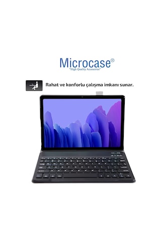 Samsung Uyumlu Tab A7 T500 Bluetooth Klavyeli Standlı Kılıf - BKK1